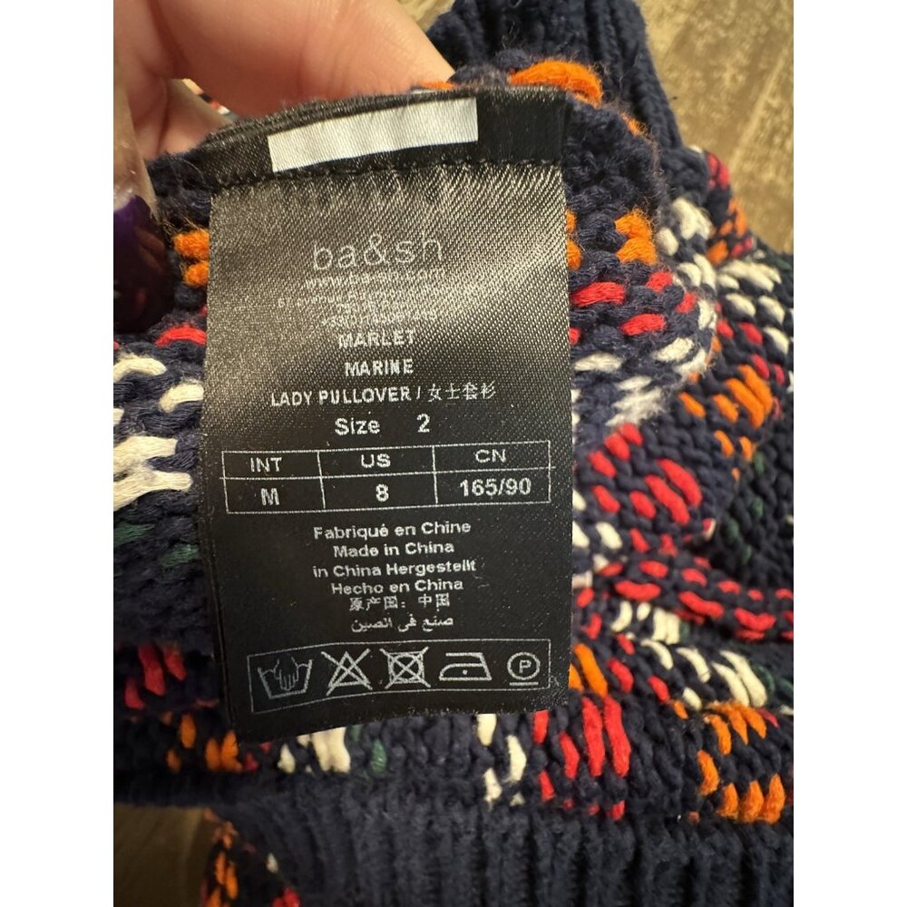 ba&sh Marlet Marine Lady Pullover sweater 2 Knit medium Navy Multicolor - Picture 11 of 15
